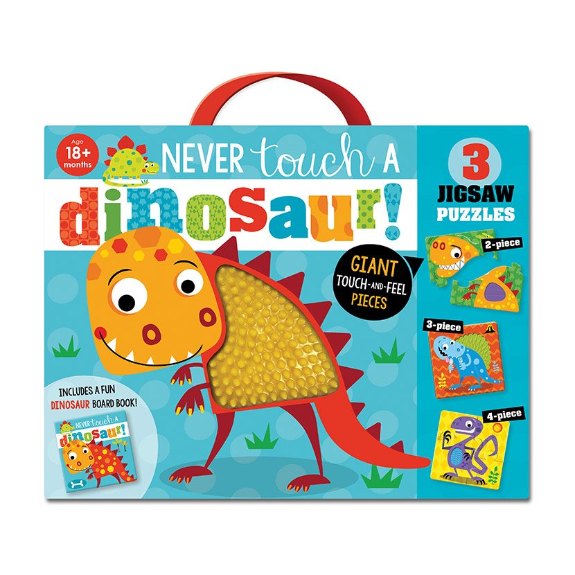 First Spread of Never Touch a Dinosaur Jigsaw (9781789474329)