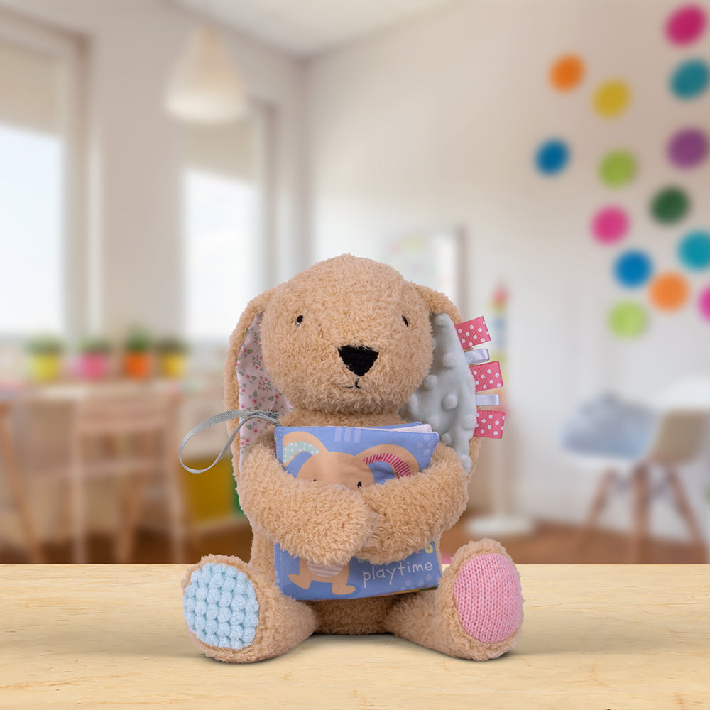Sensory Snuggables Medium Plush Bunny with Cloth Book