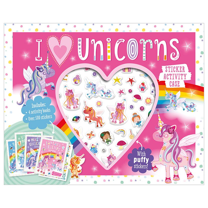 First Spread of I Love Unicorns Sticker Activity Case (9781800586628)