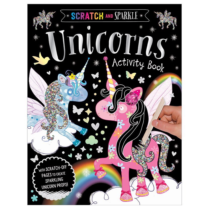 First Spread of Scratch and Sparkle Unicorns Activity Book (9781788432832)