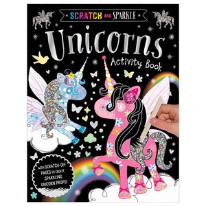 First Spread of Scratch and Sparkle Unicorns Activity Book (9781788432832)