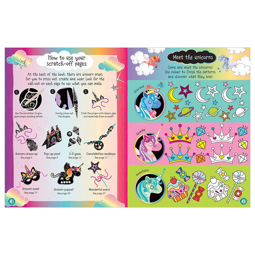 Scratch and Sparkle Unicorns Activity Book