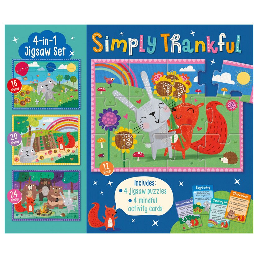 First Spread of Simply Thankful 4-in-1 Jigsaw Set (5060236485731)