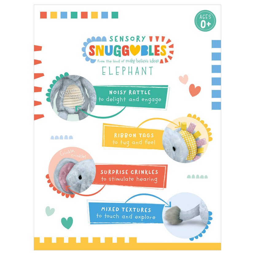 Sensory Snuggables Medium Plush Elephant