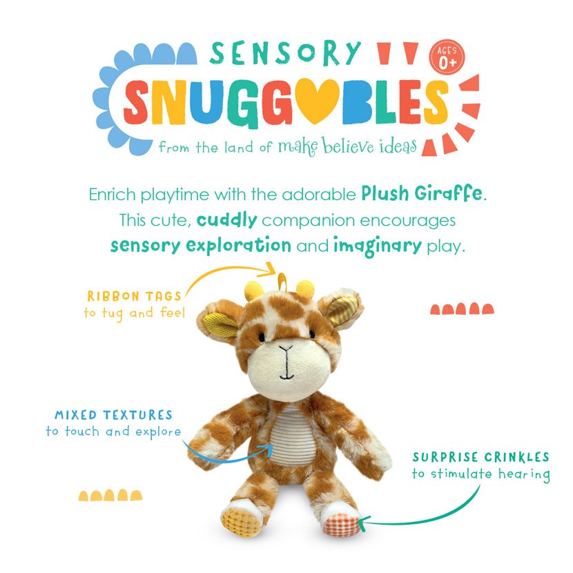 Sensory Snuggables Small Plush Giraffe