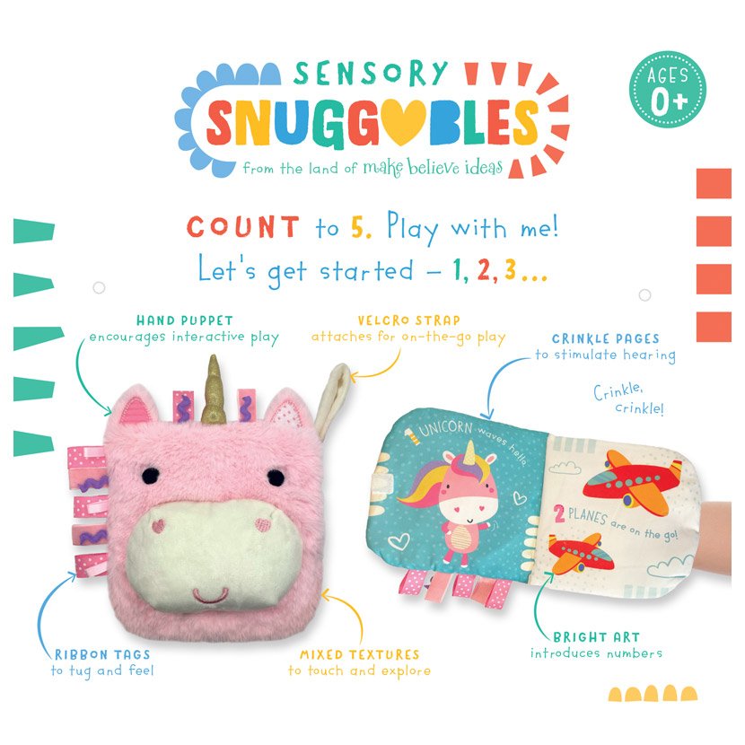 Sensory Snuggables Unicorn Puppet Soft Book
