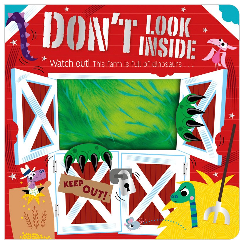 First Spread of Don't Look Inside (this farm is full of dinosaurs) (9781803374666)