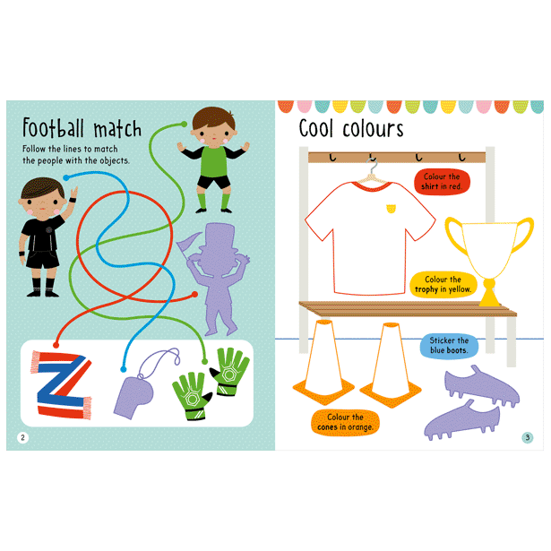 Second spread of Big Stickers for Little Hands Football (9781803370118)