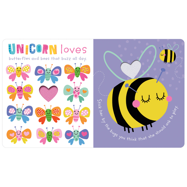 Second spread of Sensory Snuggables Unicorn Loves . . . (9781803372655)