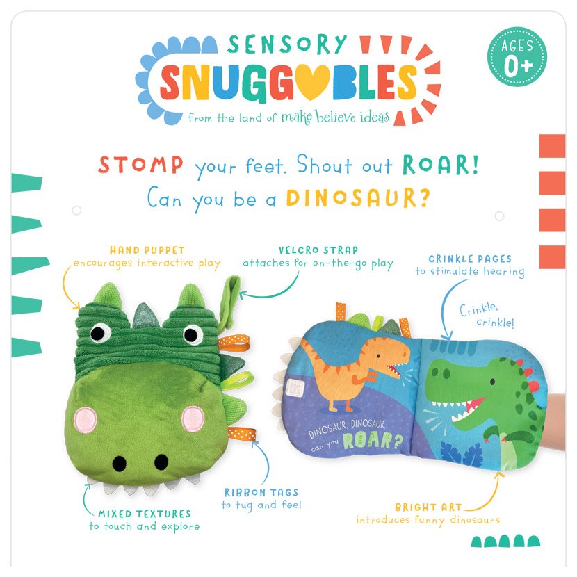 Sensory Snuggables Dinosaur Puppet Soft Book