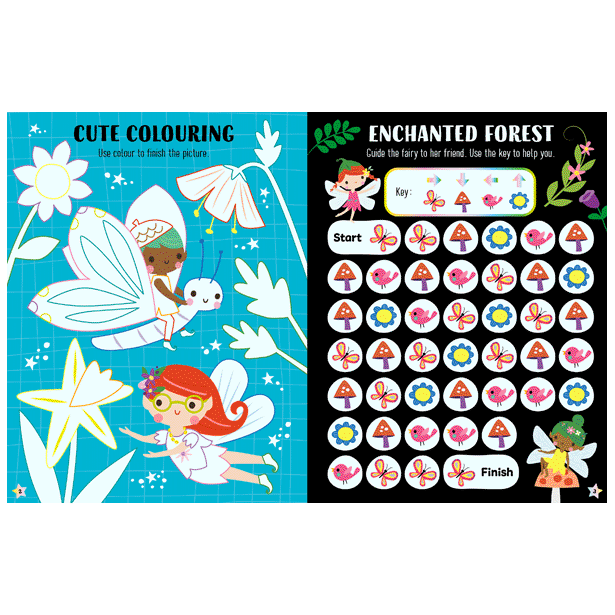 Second spread of Glow in the Dark Fairyland Activity Book (9781803370767)