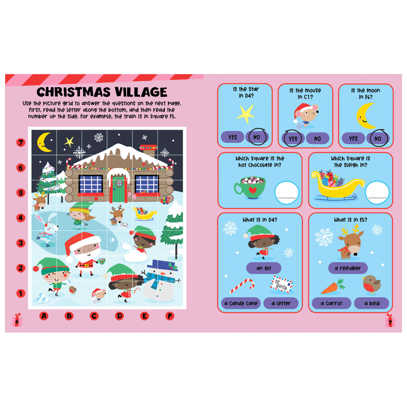 Second spread of Jolly Santa Activity Book (9781805442806)