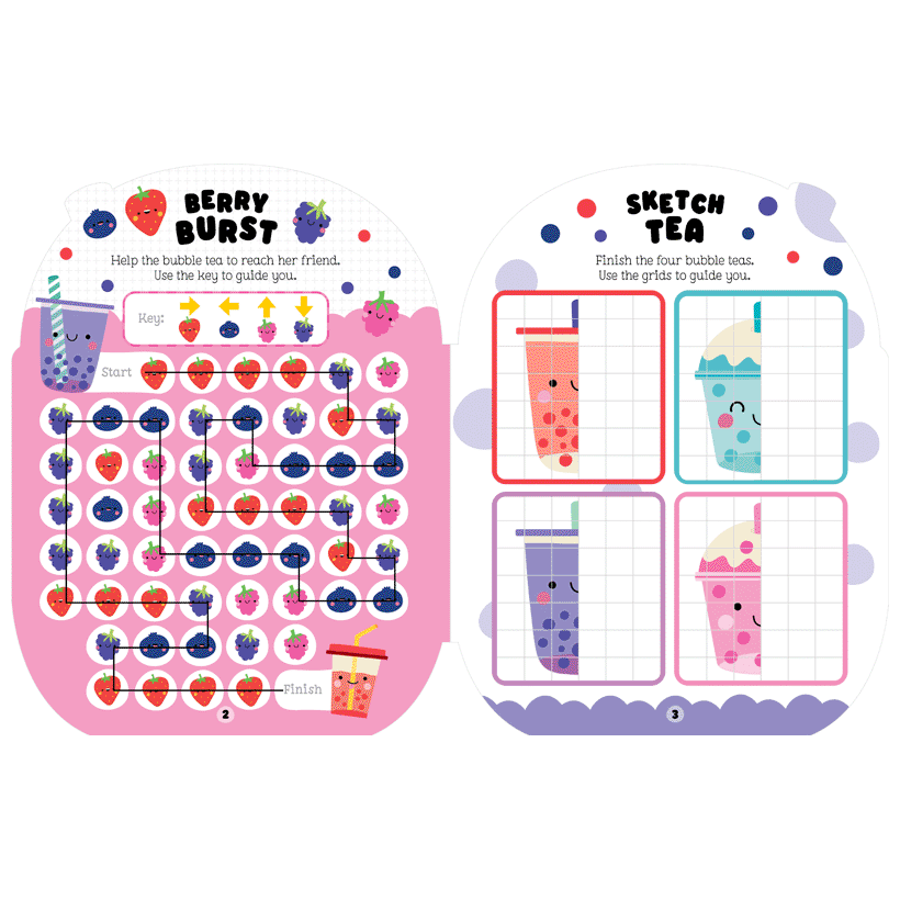 Second spread of Bubble Tea Activity Book (9781805442776)