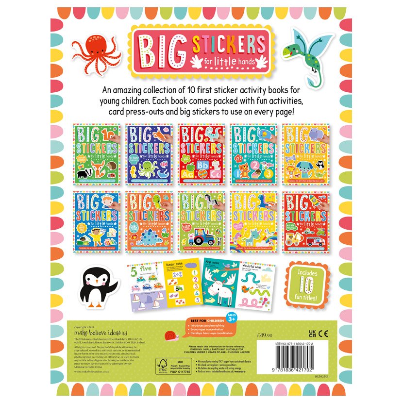 First Spread of Big Stickers for Little Hands Assortment x 10 (9781836421702)