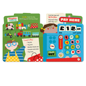 Second spread of My First Busy Shop (9781836424758)