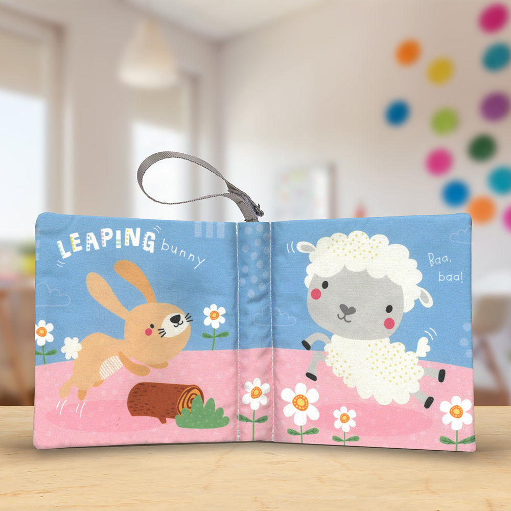 Sensory Snuggables Medium Plush Bunny with Cloth Book