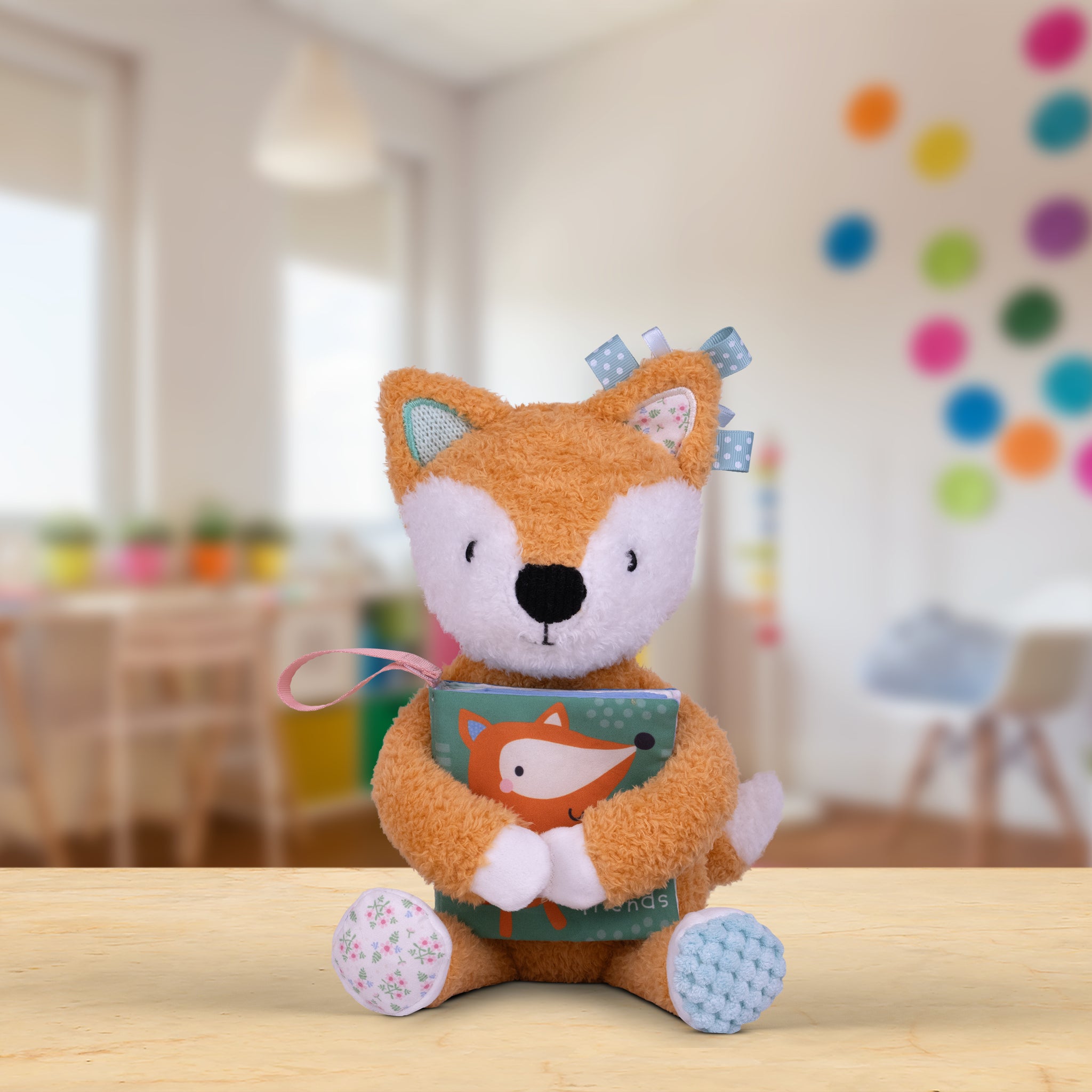 Sensory Snuggables Medium Plush Fox with Cloth Book