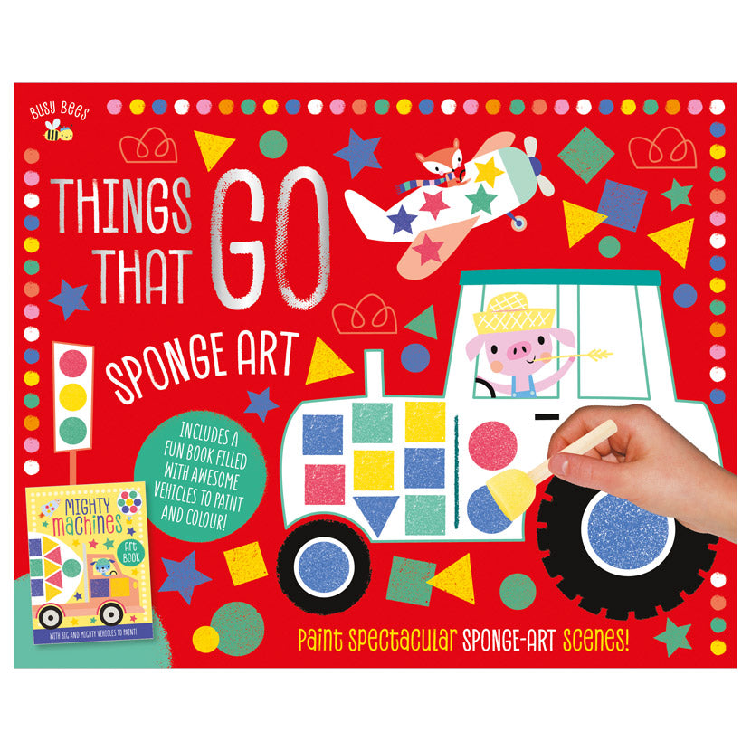 Product image 1 of Busy Bees Things That Go Sponge Art, a box set for ages 3+, by Make Believe Ideas.