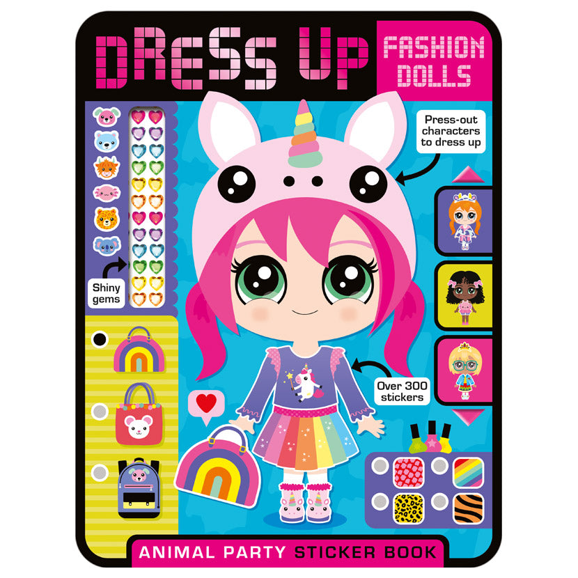 Product image 1 of Dress Up Fashion Dolls Animal Party, a sticker activity book for ages 5+, by Make Believe Ideas.