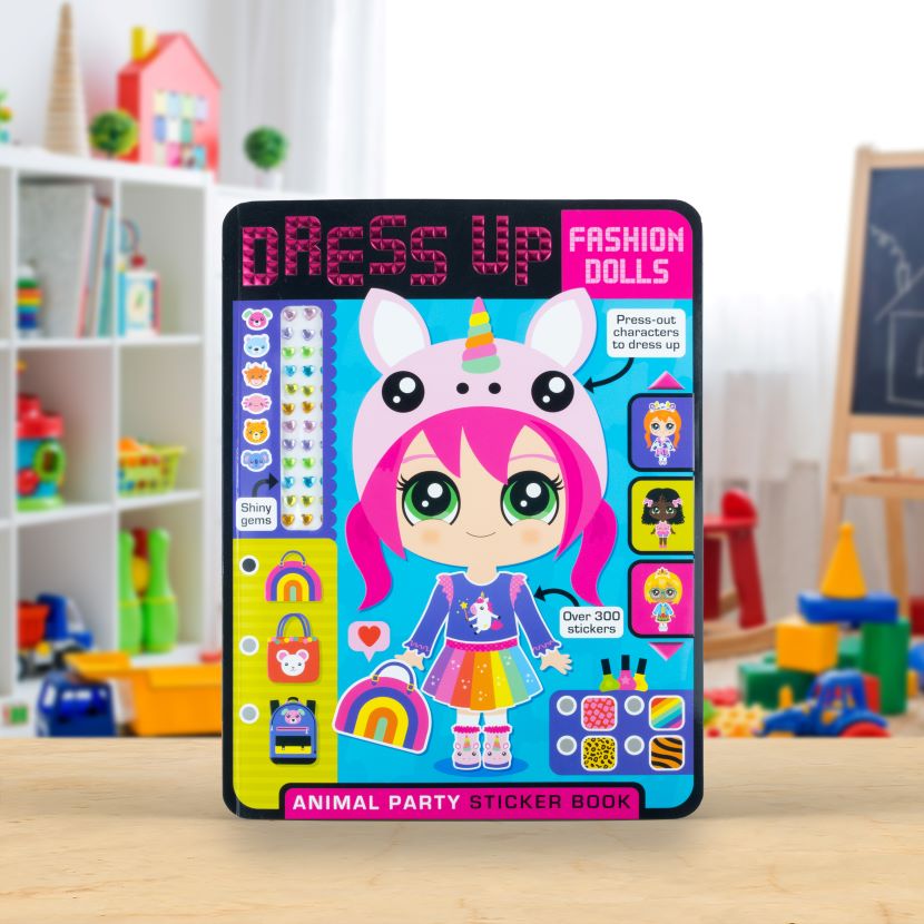 Product image 2 of Dress Up Fashion Dolls Animal Party, a sticker activity book for ages 5+, by Make Believe Ideas.