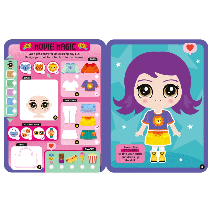 Product image 9 of Dress Up Fashion Dolls Animal Party, a sticker activity book for ages 5+, by Make Believe Ideas.
