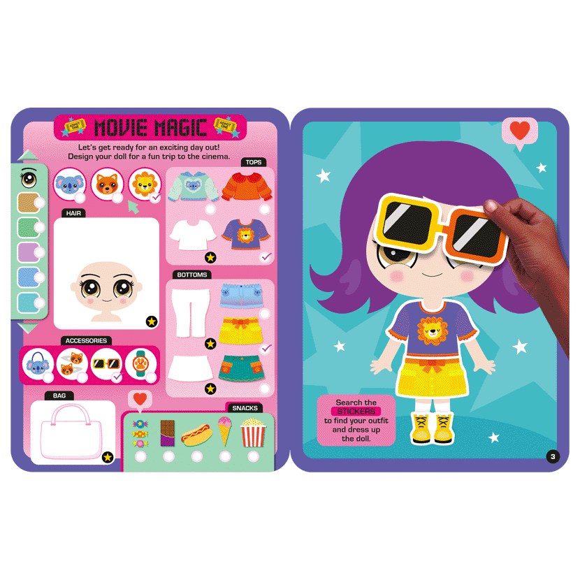Product image 10 of Dress Up Fashion Dolls Animal Party, a sticker activity book for ages 5+, by Make Believe Ideas.
