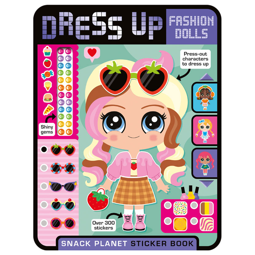 Product image 1 of Dress Up Fashion Dolls Snack Planet, a sticker activity book for ages 5+, by Make Believe Ideas.