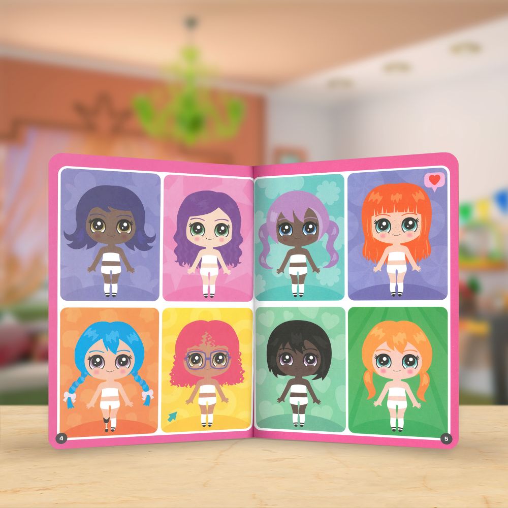 Product image 4 of Dress Up Fashion Dolls Snack Planet, a sticker activity book for ages 5+, by Make Believe Ideas.