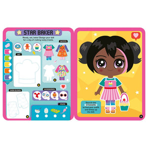 Product image 9 of Dress Up Fashion Dolls Snack Planet, a sticker activity book for ages 5+, by Make Believe Ideas.