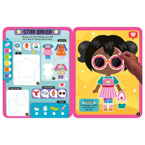 Product image 10 of Dress Up Fashion Dolls Snack Planet, a sticker activity book for ages 5+, by Make Believe Ideas.