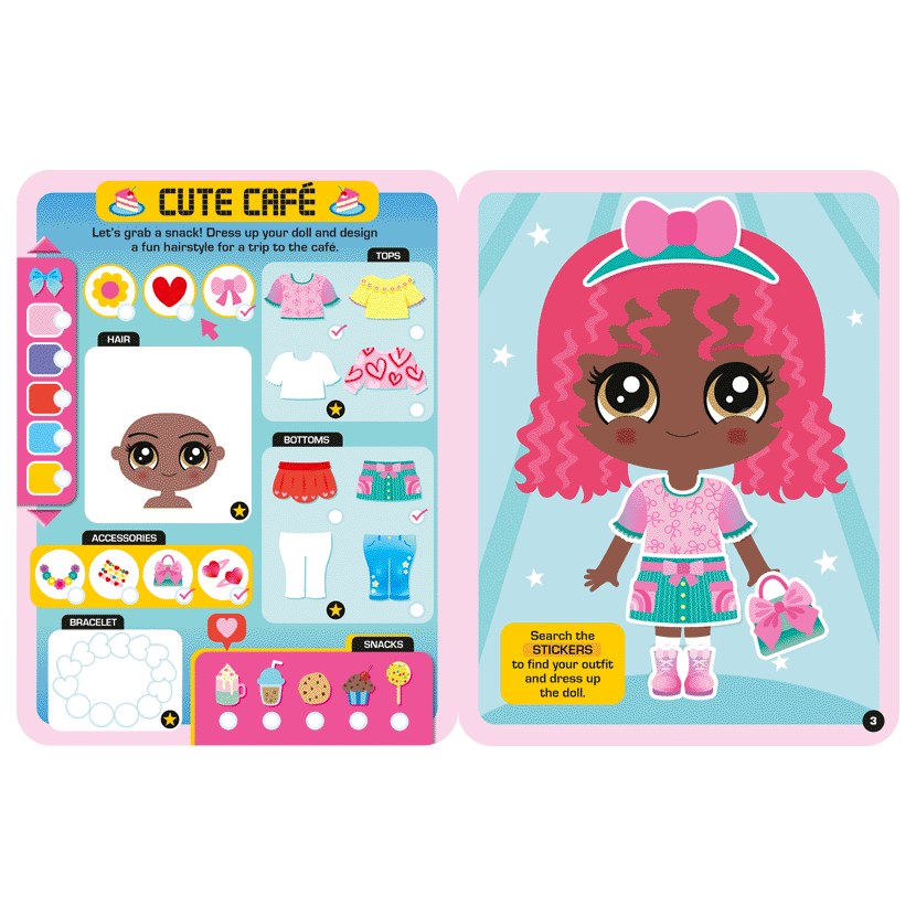 Product image 9 of Dress Up Fashion Dolls Style City, a sticker activity book for ages 5+, by Make Believe Ideas.
