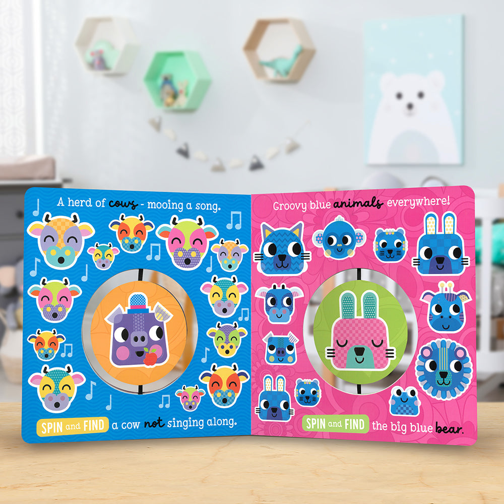 Product image 5 of Groovy Baby Spin and Find, a board book for ages 0+, by Make Believe Ideas.