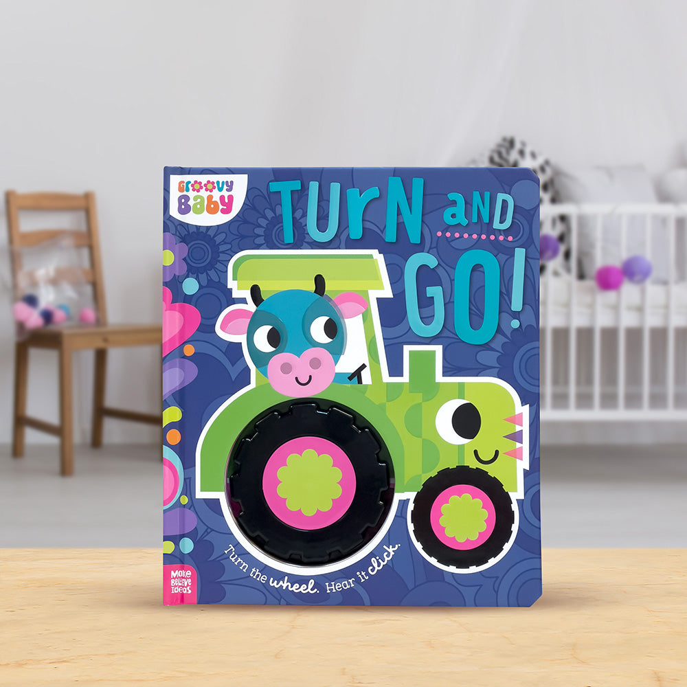 Product image 2 of Groovy Baby Turn and Go!, a board book for ages 0+, by Make Believe Ideas.
