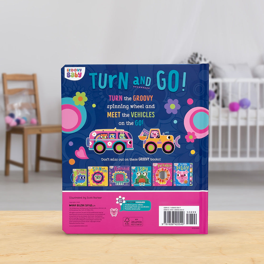 Product image 6 of Groovy Baby Turn and Go!, a board book for ages 0+, by Make Believe Ideas.