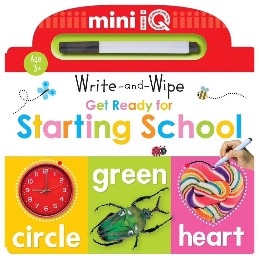 Product image 1 of Mini iQ Write-and-Wipe Get Ready for Starting School, a sticker activity book for ages 3+, by Make Believe Ideas.