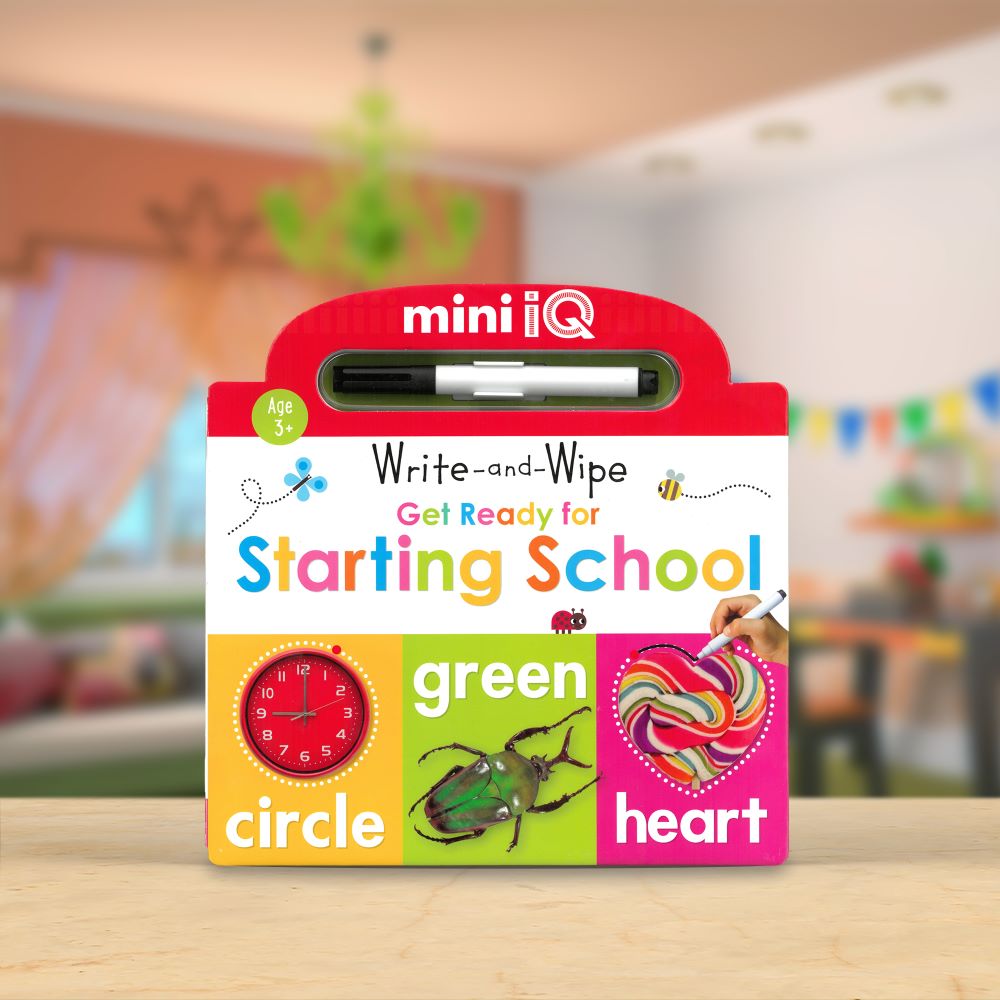 Product image 2 of Mini iQ Write-and-Wipe Get Ready for Starting School, a sticker activity book for ages 3+, by Make Believe Ideas.