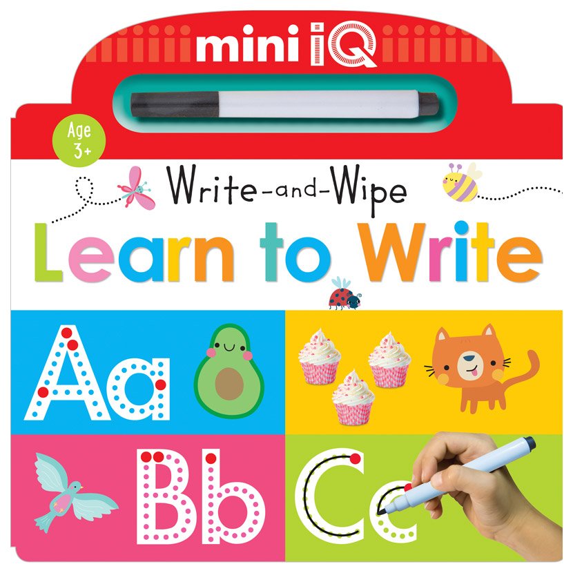 Product image 1 of Mini iQ Write-and-Wipe Learn to Write, a sticker activity book for ages 3+, by Make Believe Ideas.