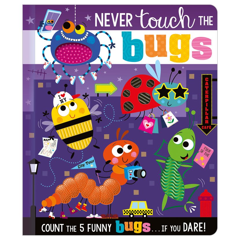 Product image 1 of Never Touch the Bugs, a board book for ages 0+, by Make Believe Ideas.