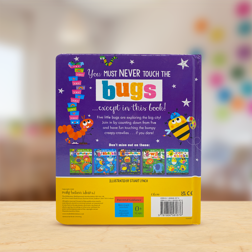 Product image 5 of Never Touch the Bugs, a board book for ages 0+, by Make Believe Ideas.