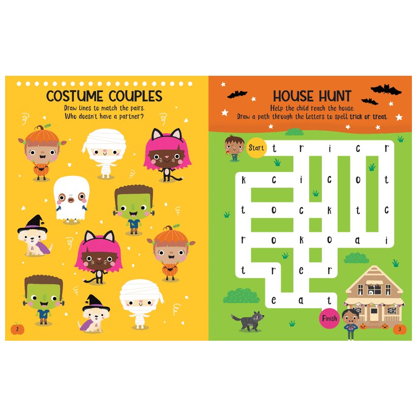 Product image 2 of Trick-or-Treat Street Activity Book, a sticker activity book for ages 4+, by Make Believe Ideas.