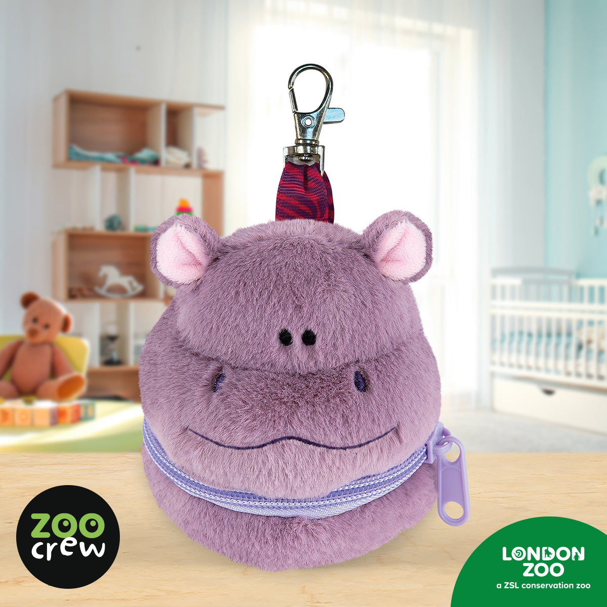 Zippazoo Bag Buddy Pygmy Hippo (5060236484154) by Make Believe Ideas